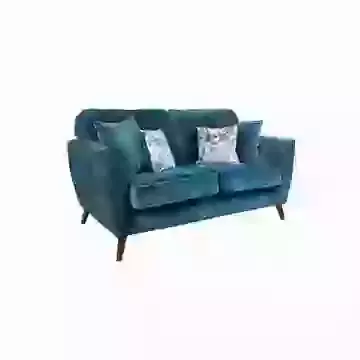 Elegant Velvet 2 Seater Sofa with Wooden Legs